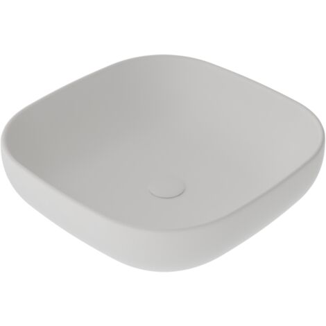 Lavabo Easy appoggio salvaspazio 45x45 quadro in ceramica bianco