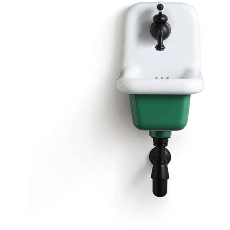 Lavabo école céramique émaillée 60 x 42 x h49 cm – Vert foncé – Trop plein inclus – 3 percements pour mitigeur – Garantie 25 ans – Bleu Provence