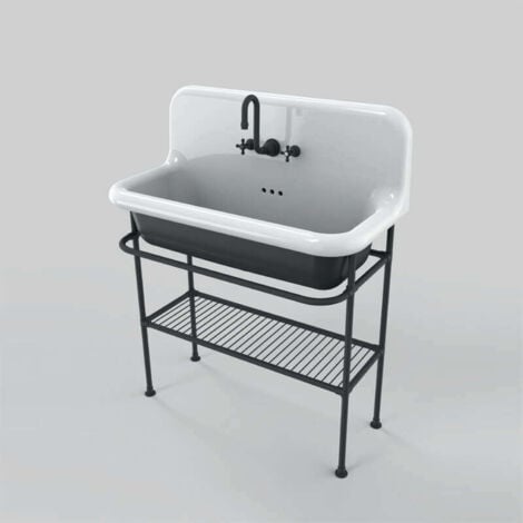 Lavabo École en Céramique émaillée - 90 cm - True Colors - Noir (Nero 9005)