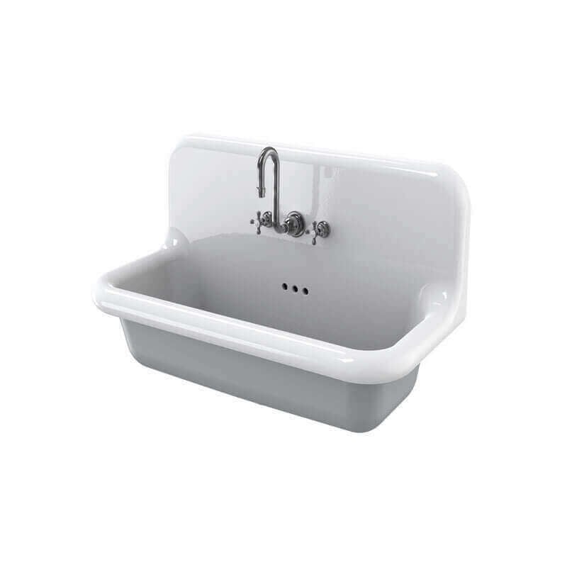 Bleu Provence - Lavabo École en Céramique émaillée - 90 cm True Colors - Gris (Grigio Chiaro 7035)
