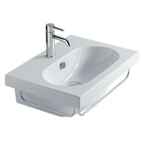 Lavabo Eden sospeso cm. 60x42 semicircolare in ceramica bianco di