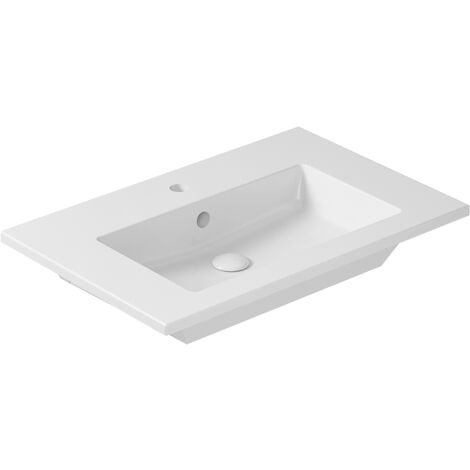 Lavabo Eden sospeso/incasso soprapiano cm. 71x46 rettangolare in