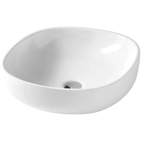 Lavabo Elegance appoggio cm. 45x45 senza foro quadrato bianco