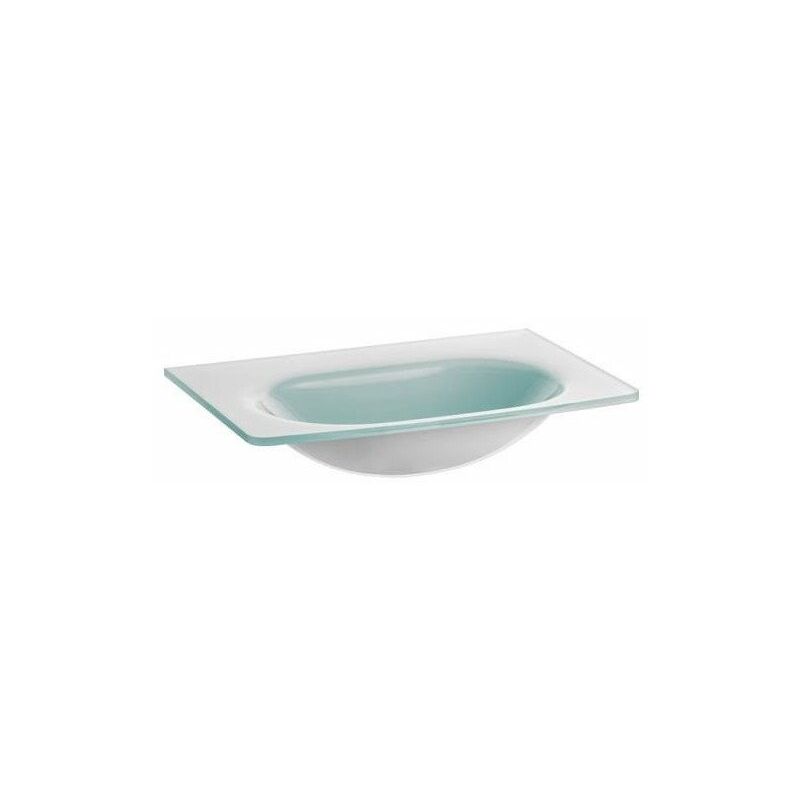 

Keuco - Lavabo ELEGANCE de vidrio sin orificio para grifería, pintado de blanco 700 x 125 x 492 mm