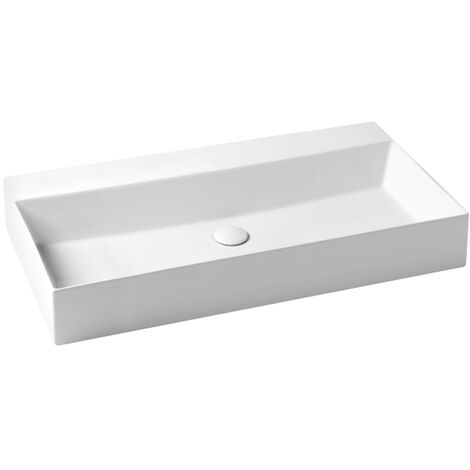 Lavabo Elegance sospeso/appoggio 102x45 senza foro in ceramica