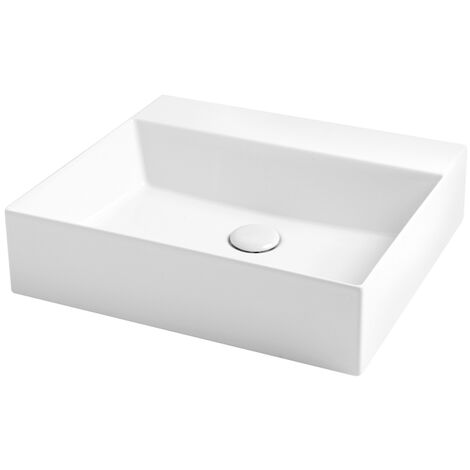 Lavabo Elegance sospeso/appoggio 50x45 senza foro in ceramica