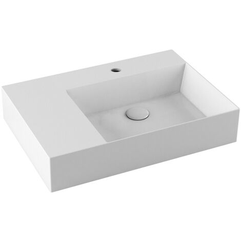 Lavabo Elegance sospeso/appoggio 65x45 con vasca destra monoforo