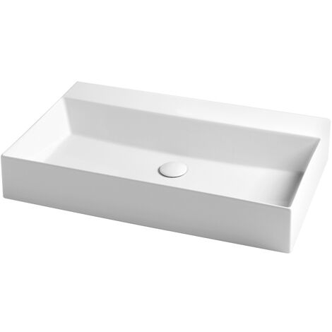 Lavabo Elegance sospeso/appoggio 80x45 senza foro in ceramica