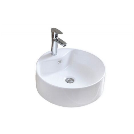 Lavabo Elton appoggio 46x46 tondo in ceramica