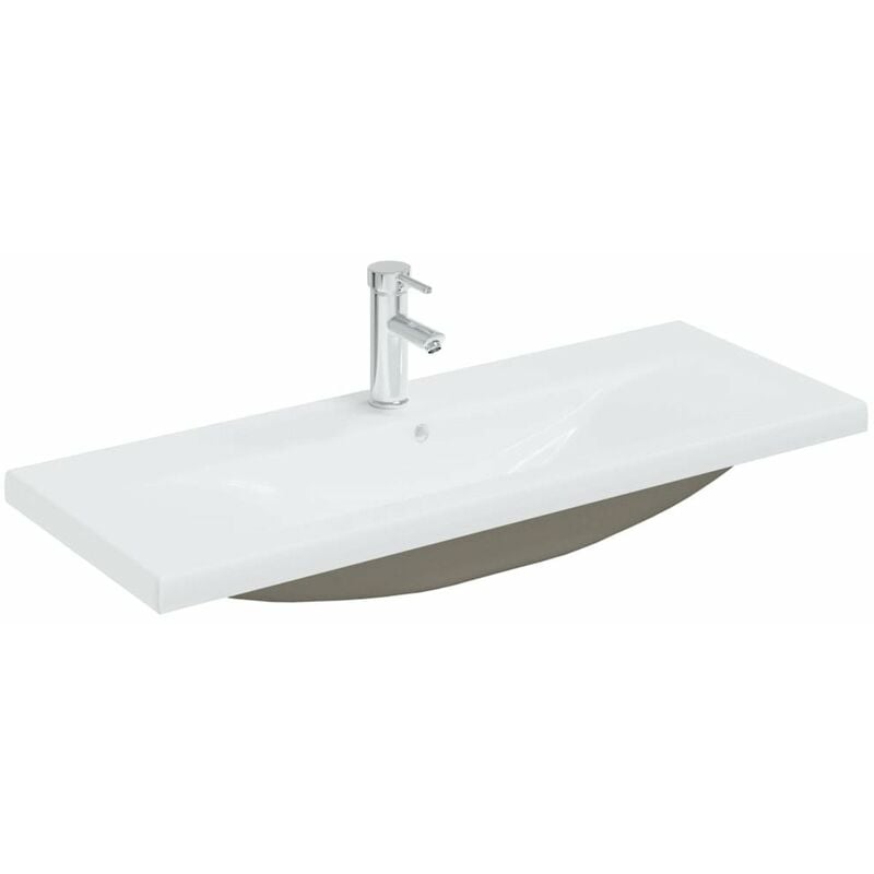 

Lavabo empotrado con grifo ceramica blanco 101x39x18 cm