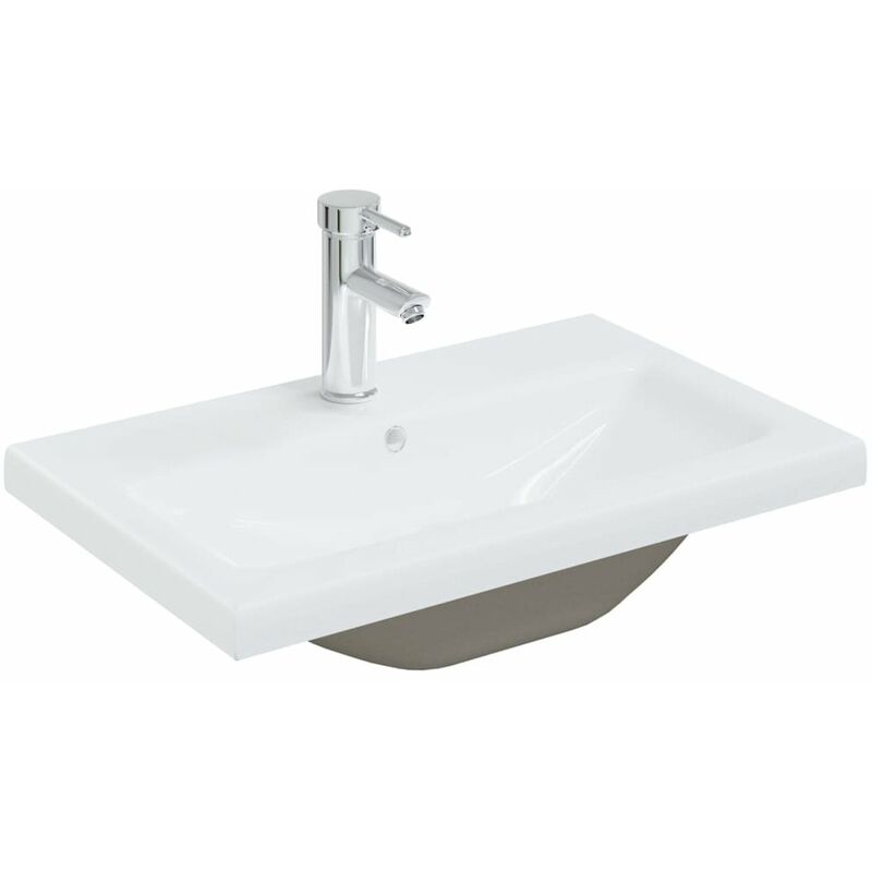 

Lavabo empotrado con grifo ceramica blanco 61x39x18 cm