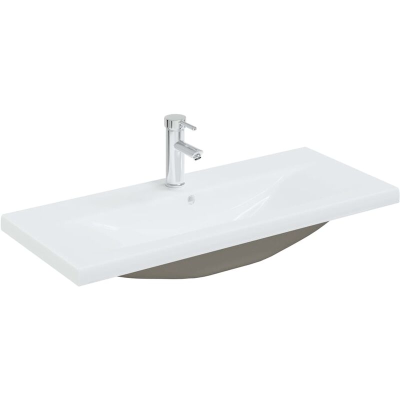 

Lavabo empotrado con grifo cerámica blanco 91x39x18 cm