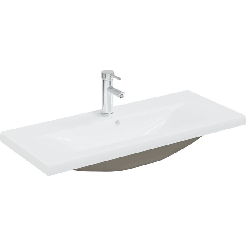 

Lavabo empotrado con grifo cerámica blanco 91x39x18 cm