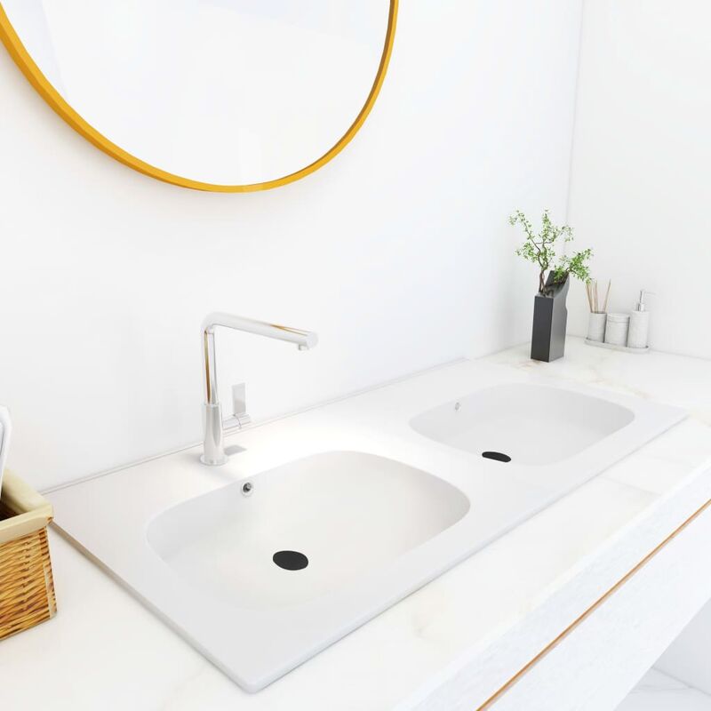 

Lavabo empotrado doble SMC blanco 1205x460x145 mm