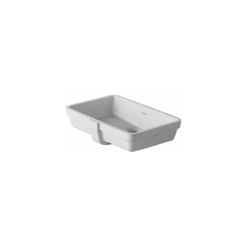 

Lavabo empotrado Duravit Vero 48cm blanco con rebosadero, sin banco para el grifo, color: Blanco con Wondergliss - 03304800001