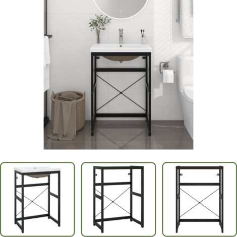 Lavabo empotrado -  Estructura de baño con lavabo incorporado hierro negro