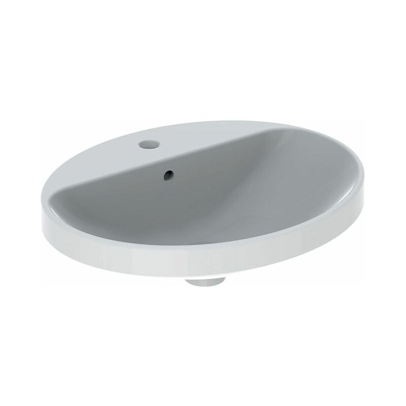 

Lavabo empotrado VariForm ovalado, 550x450mm, con agujero para grifo, con rebosadero, color: Blanco - 500.721.01.2 - Keramag