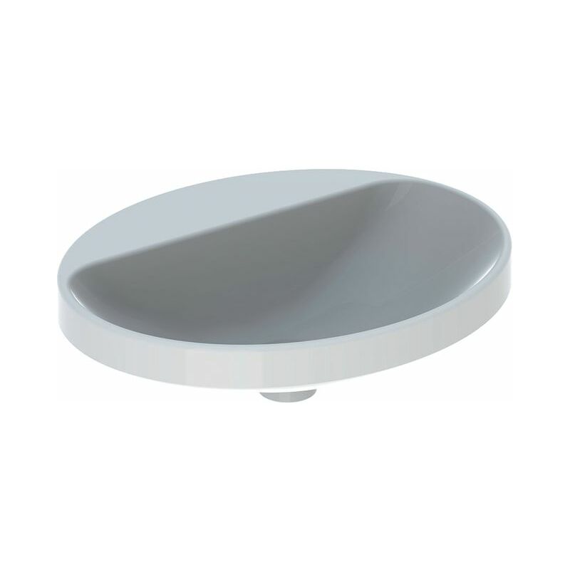 

Lavabo empotrado VariForm ovalado, 550x450mm, con agujero para grifo, sin rebosadero, color: Blanco - 500.723.01.2 - Keramag