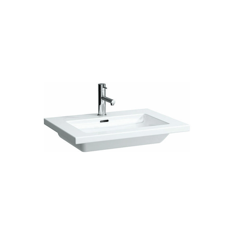 

Lavabo empotrado Living Square, de pared, 1 agujero para grifo, con rebosadero, 650x480, blanco - H8164320001041 - Laufen