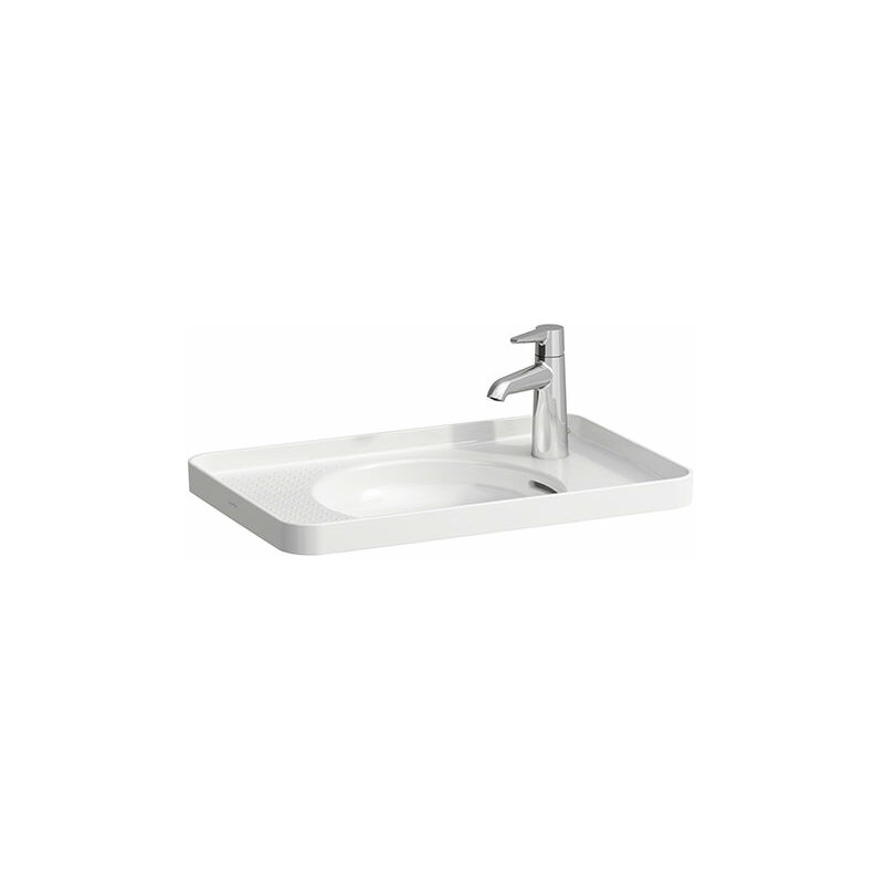 

Lavabo empotrado VAL, 1 agujero para grifo a la derecha, con rebosadero, 550x360, 304 interior, blanco, color: Blanco - H8172810001061 - Laufen