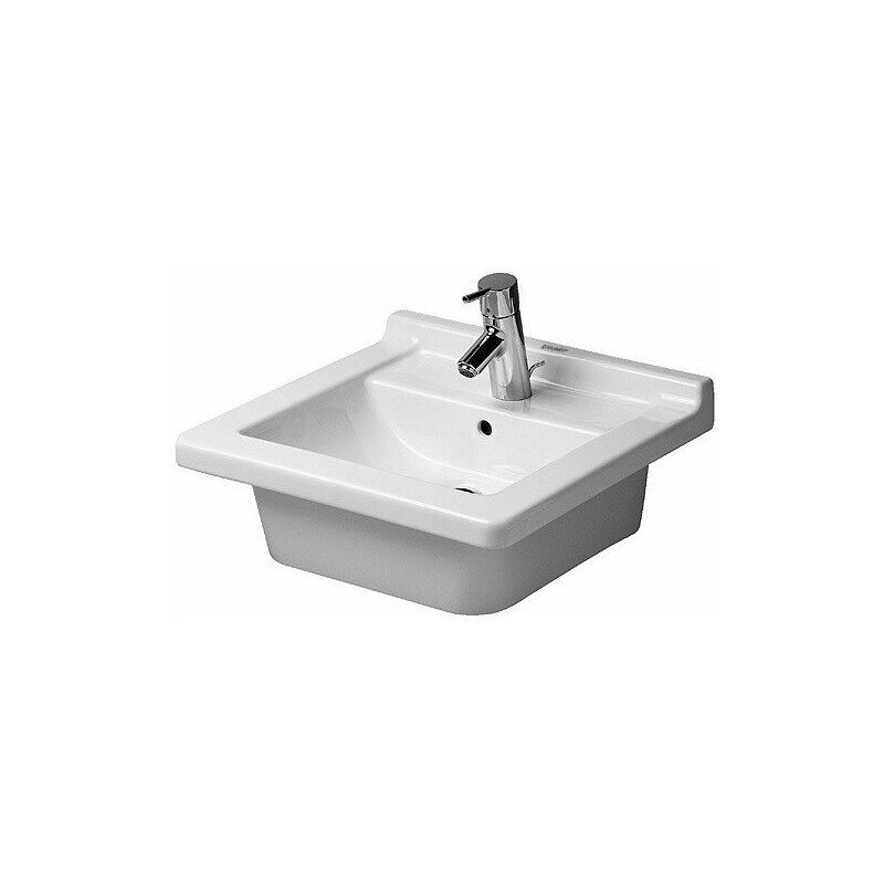 

STARCK 3 lavabo empotrado con plataforma para grifo rebosadero 480x465mm geschl 1 orificio para grifería blanco - Duravit