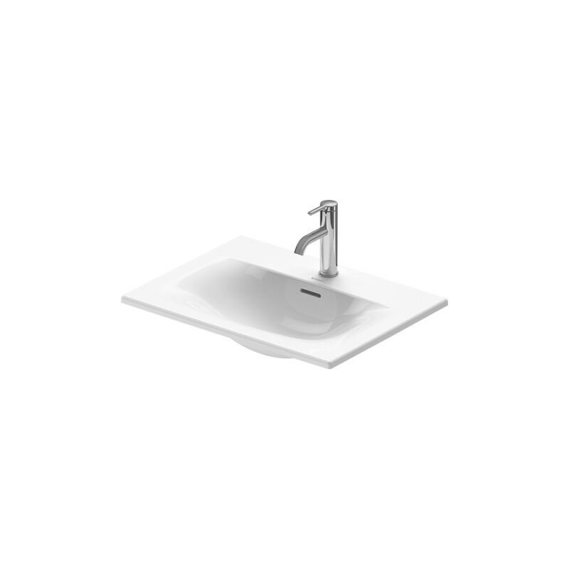 

Lavabo empotrado Viu 038560, 600x450 mm, 1 agujero para grifo para instalación desde arriba, con rebosadero, con banco para grifo, color: Blanco