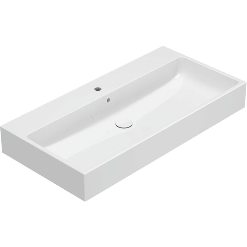 Ceramica Globo - Lavabo en céramique 100x50 cm Globo Stone SCQ100BI Blanc - Céramique
