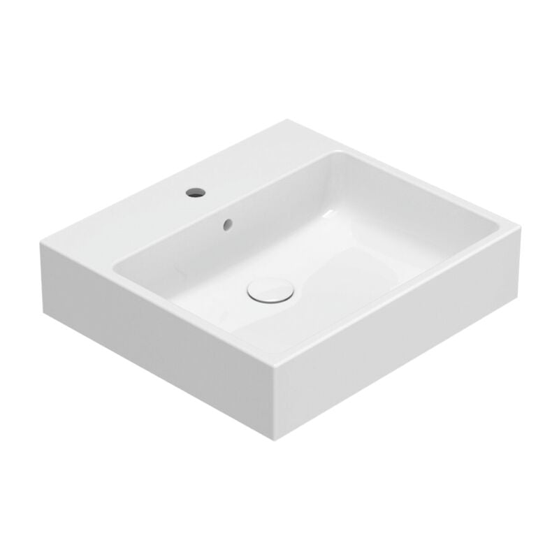 Lavabo en céramique 55x50 cm Globo Stone SCQ55BI Blanc - Céramique