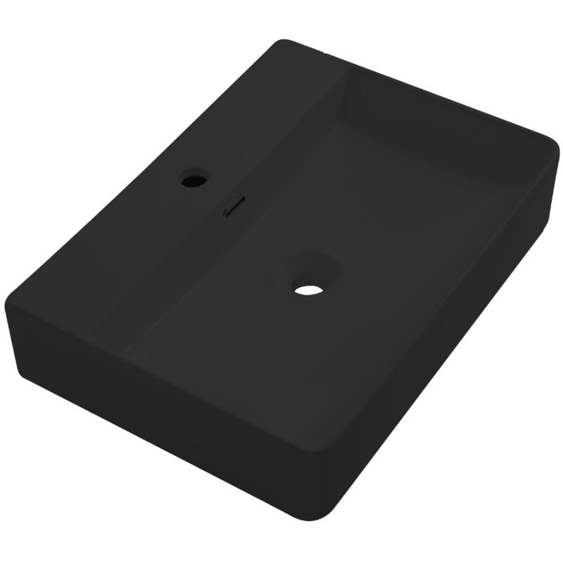 Lavabo en céramique 60x42x13 cm noir mat