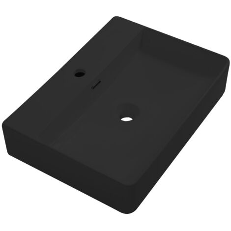 Lavabo en céramique 60x42x13 cm noir mat