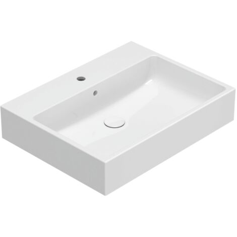 Lavabo en céramique 65x50 cm Globo Stone SCQ65BI  Blanc - Céramique