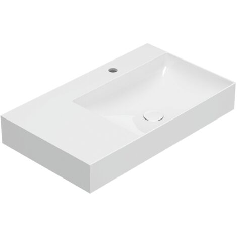 Lavabo en céramique 80x47 cm Globo T-EDGE B6R80DBI  Blanc - Céramique