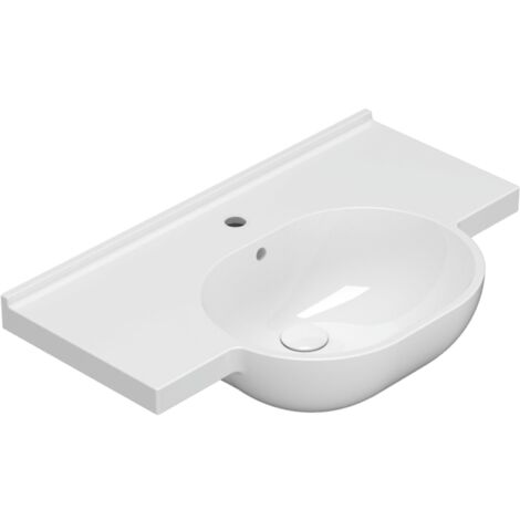 Lavabo en céramique 80x49 cm Globo Mode ME080BI  Blanc - Céramique - Standard