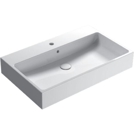 Lavabo en céramique 80x50 cm Globo STONE SCQ82BI  Blanc - Céramique