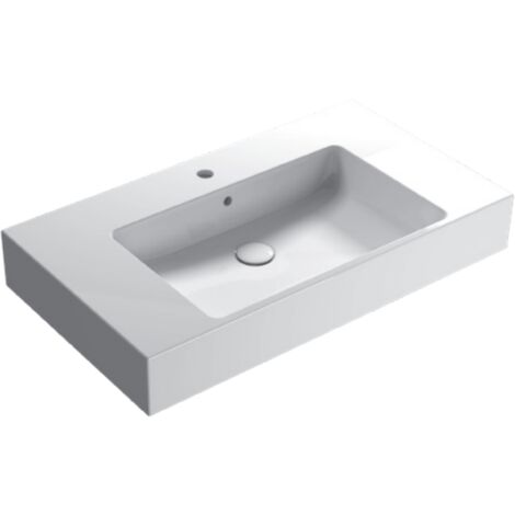 Lavabo en céramique 90x50 cm Globo STONE SCQ93BI  Blanc - Céramique