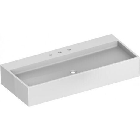 Lavabo en céramique EDITION 90 1208 x 205 x 535 mm blanc adapté aux robinetteries 3 trous KEUCO