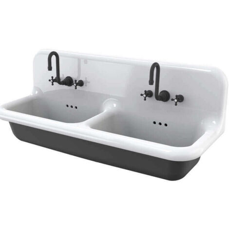 Lavabo en Céramique émaillée - 120 cm - True Colors - Noir (Nero 9005)