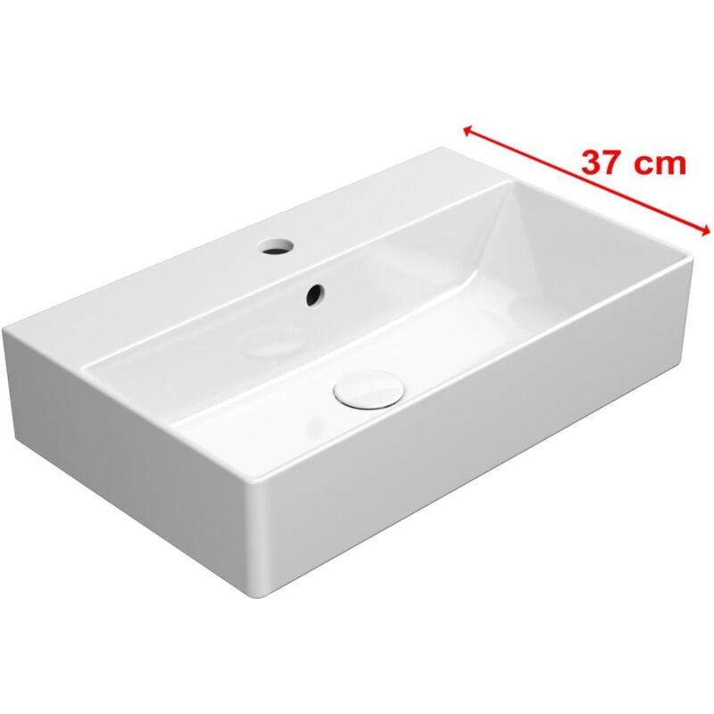 Lavabo en céramique kube x 60x37cm, blanc ExtraGlaze