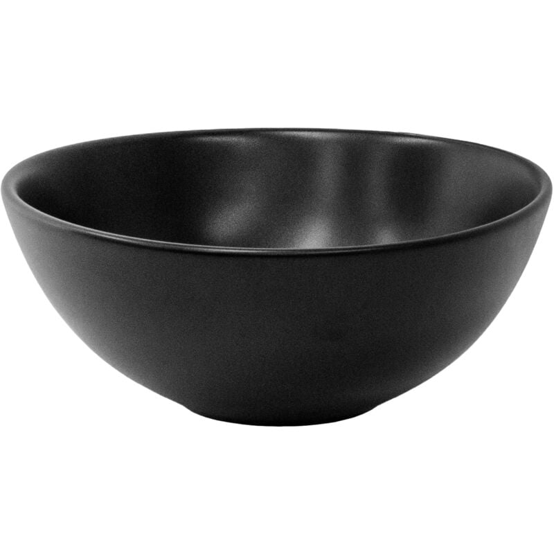 ML-Design Lavabo en Céramique Noir Mat, ø 280x150 mm, Design Rond, Vasque à Poser Moderne, Lavabo de Comptoir Élégant, Lavabo avec Trou d'Évacuation,