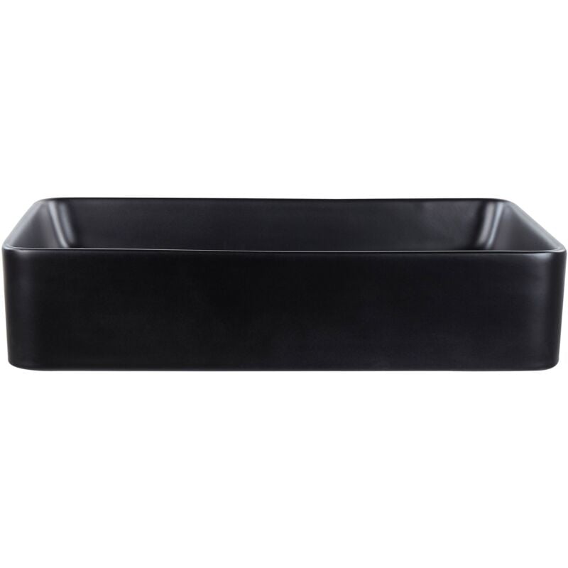 Beliani - Lavabo en Céramique Rectangulaire 51 x 34 cm Classique Noir Chivana