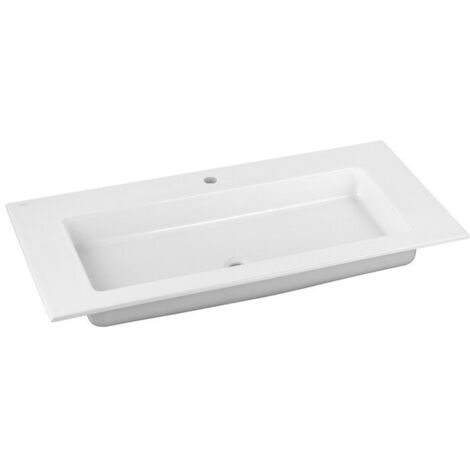 Lavabo en céramique ROYAL 60 1055 x 17 x 538 mm adapté aux robinetteries 1 trou blanc KEUCO