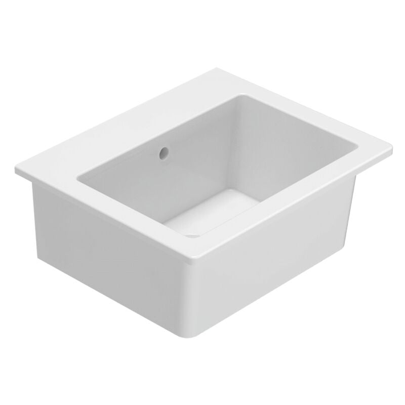 Lavabo en céramique avec cuvette haute 60x50 cm Globo Forty3 FO063BI Blanc - Céramique