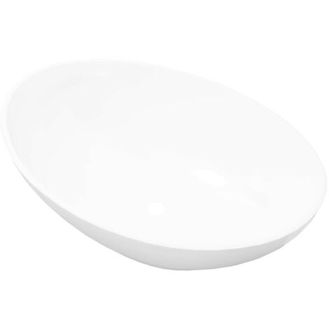 Lavabo en forme ovale Céramique 40 x 33 cm Blanc