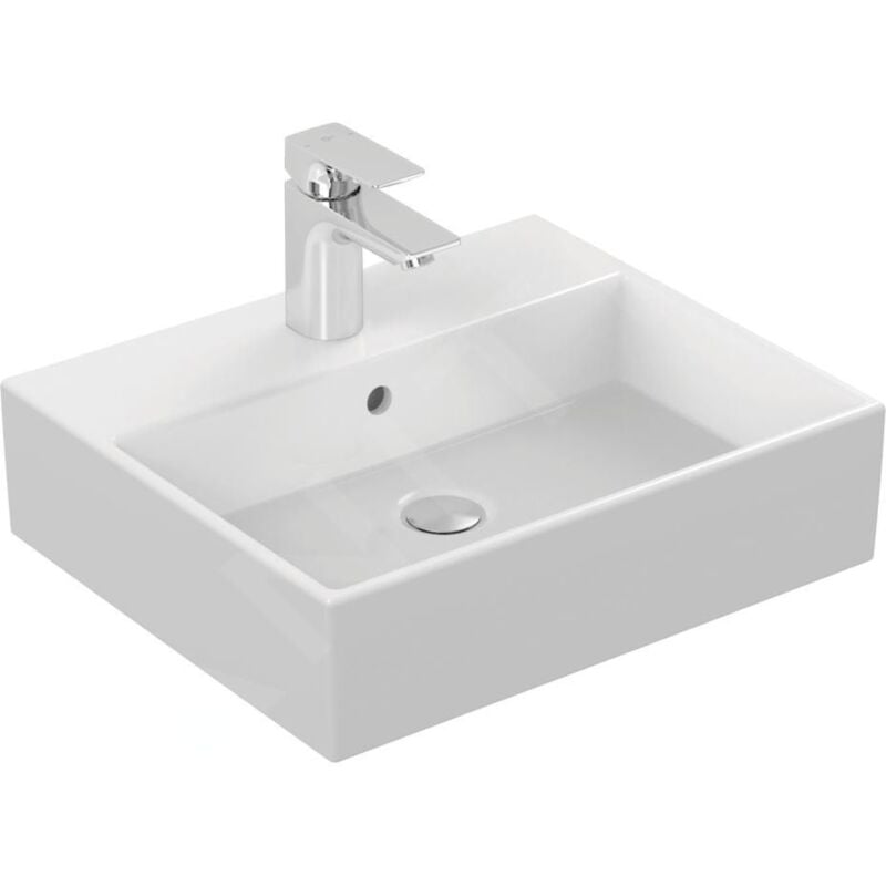 Ideal Standard Strada - Lavabo 600x420x145 mm, avec déversoir, ouverture pour mitigeur, avec Ideal Plus, blanc K0778MA