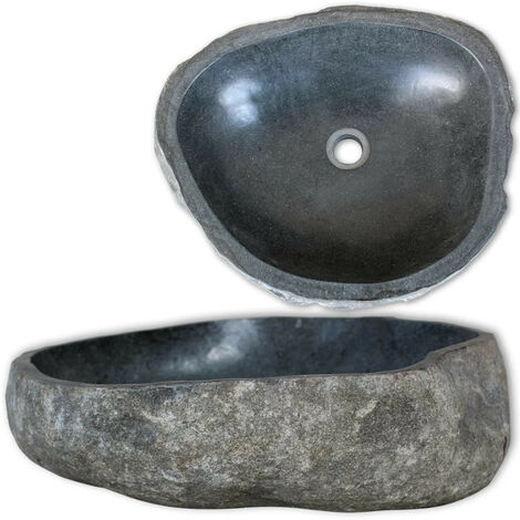 Lavabo en pierre de rivière Ovale 46-52 cm