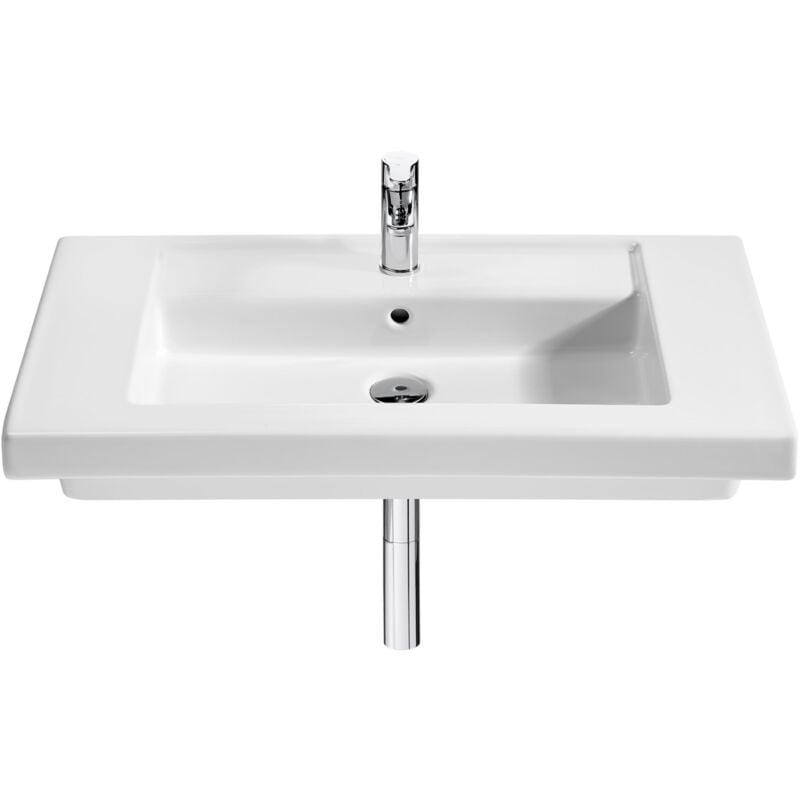 Roca - Lavabo en porcelaine à poser ou à encastrer centré prisma Dimensions : 800x450x130 mm