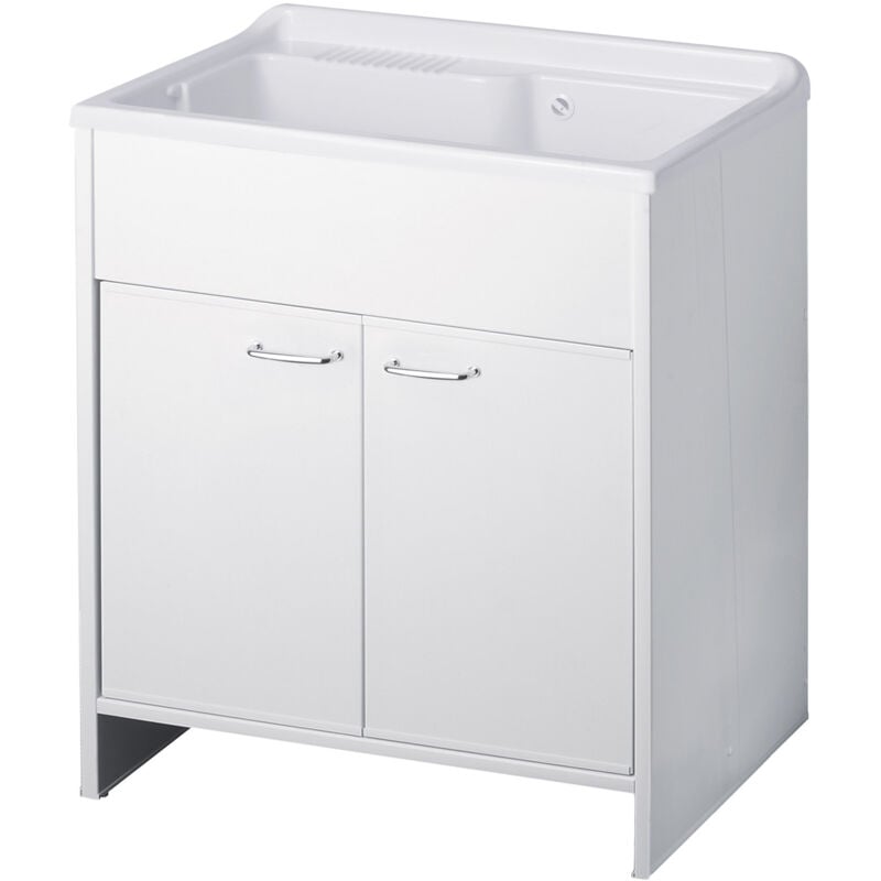 CR - Lavabo en pvc en kit 80X50 pour Intérieur/Extérieur blanc