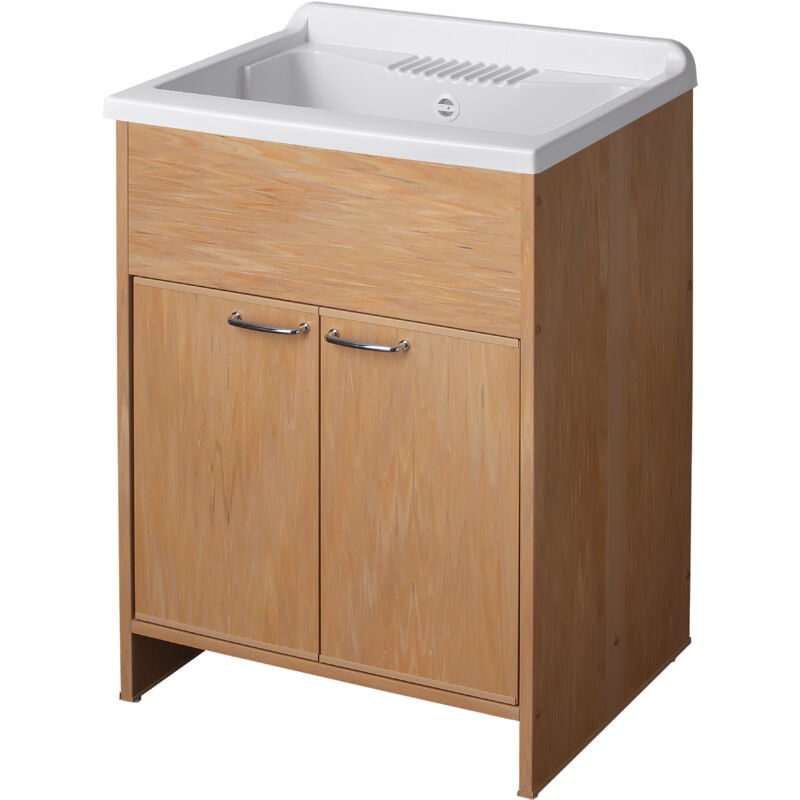 Cr Smart - Lavabo en pvc en kit 60X50 pour Intérieur/Extérieur frêne