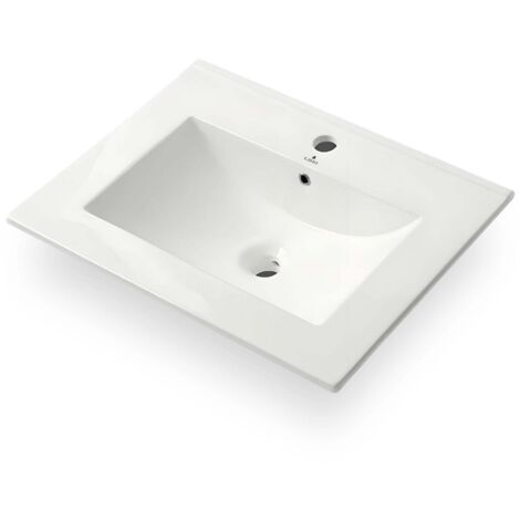 Lavabo encastrable rectangulaire NORDIS céramique 61 cm Blanc