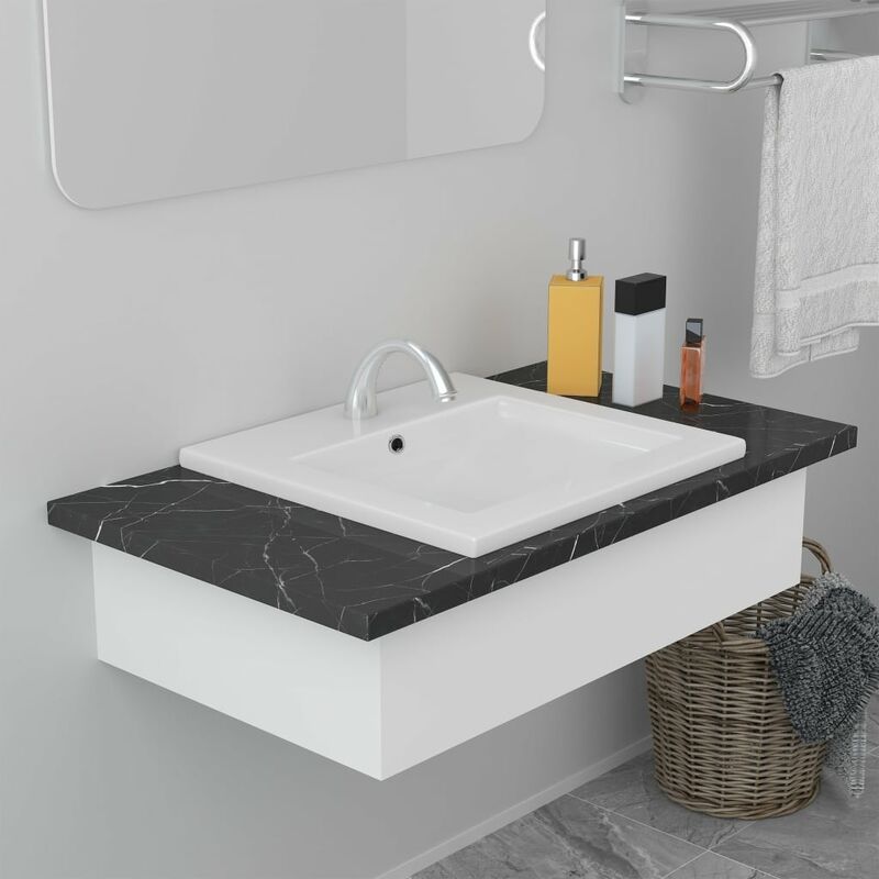 

Lavabo encastrado de cerámica blanco 42x39x18 cm